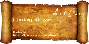 Liszkay Áron névjegykártya