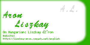 aron liszkay business card